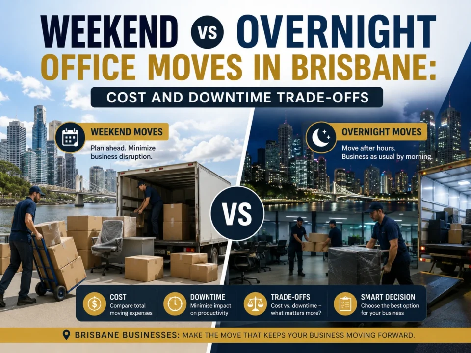 Office furniture being relocated