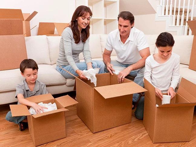 Kids helping with a house move
